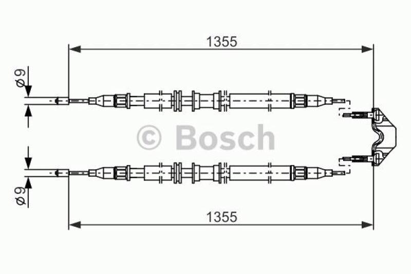 Bild von BOSCH 1 987 477 868 Handbremsseil Bremsseil, Seilzug Feststellbremse 1355, 1355 OPEL: Zafira A