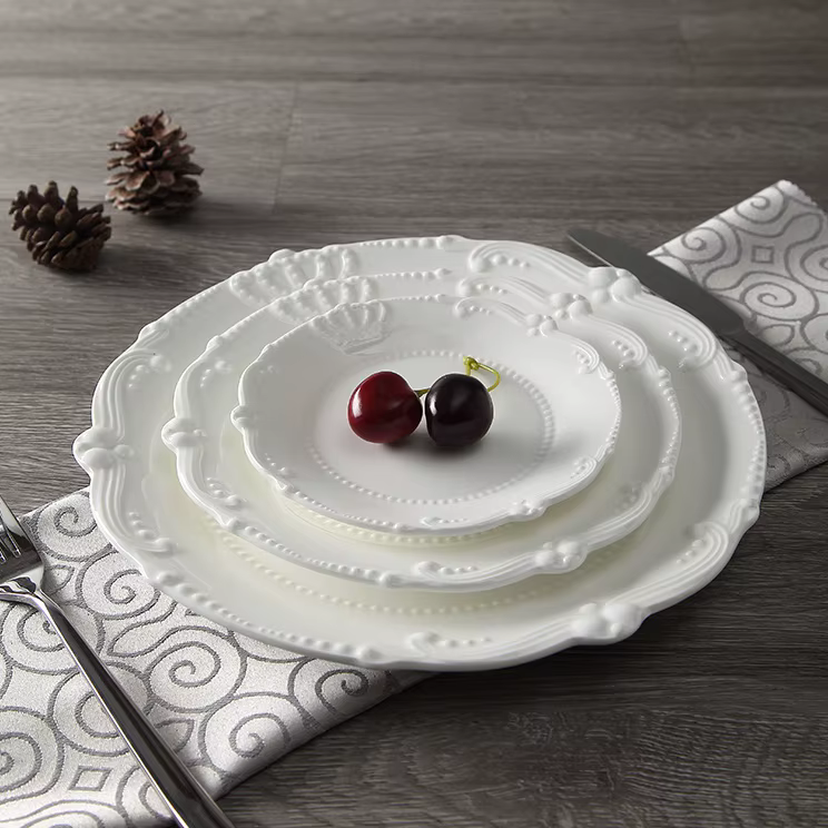 Bild von 6 ''8'' 10'' Royal Crown Erleichterung Keramik Teller Set Porzellan Wichtigsten Gericht Tablett