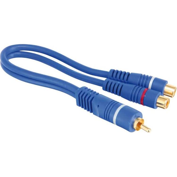 Bild von S-IMPULS Cinch-Adapterkabel, Stecker/2xKupplung, 0,2 m, blau