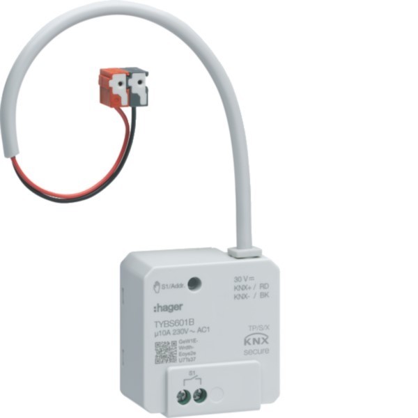 Bild von Hager HAG TYBS601B Schaltaktor 1fach,10A/230V~, UP, KNX (TYBS601B)