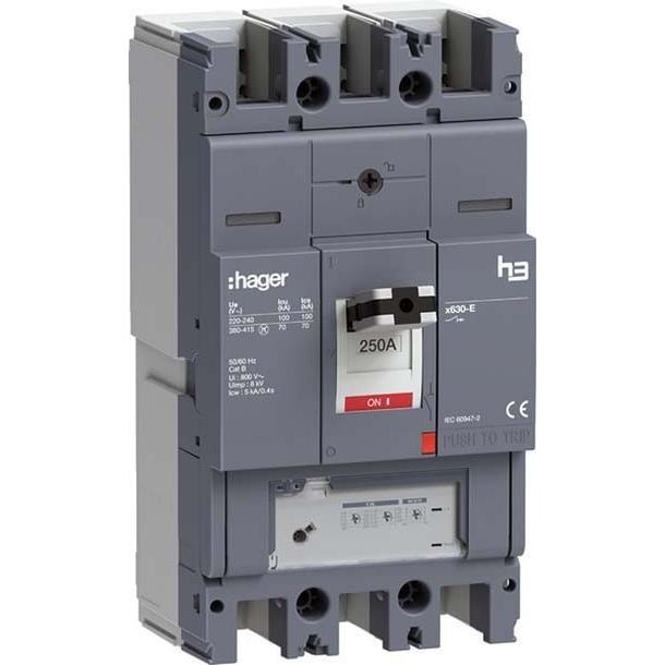 Bild von Hager HEJ250GR h3 x630 LSnI 3P3D 250A 70kA Leistungsschalter, Relais