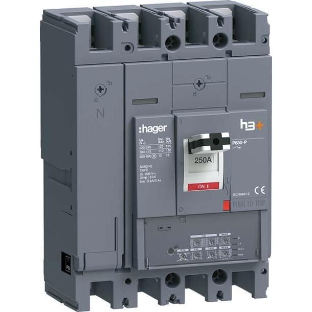 Bild von Hager HPW251JR h3+ P630 LSI 4P4D250A 110kA Leistungsschalter, Relais
