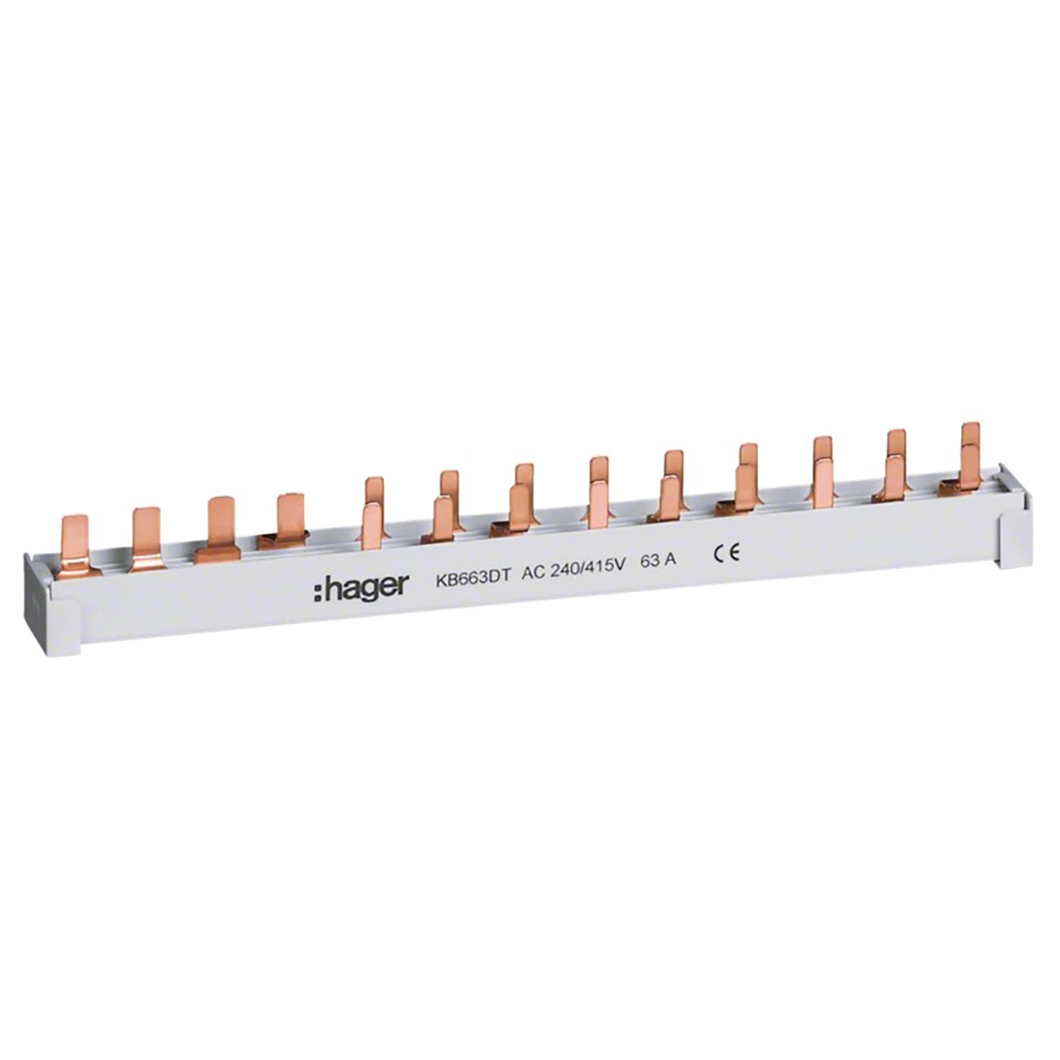 Bild von Hager Stiftschiene 4-polige 4P+N 63A
