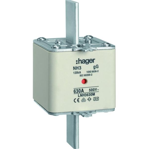 Bild von Hager, Sicherung, HAG LNH3630M Sicherungseinsatz NH3 630A 500V gGgL (NH-DIN Sicherung, 630 A)
