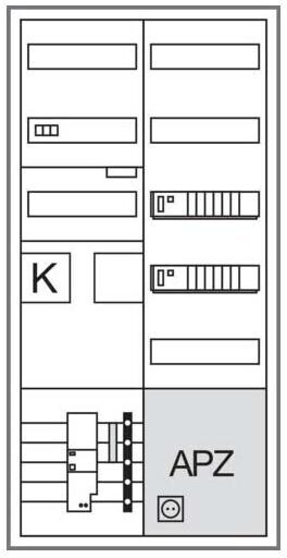 Bild von Hager Komplettschrank AP/UP 1Z eHZ 2Feld IP44 SS_5p mit Sammelschiene 5p ZB32ET215W31