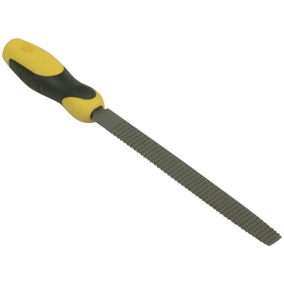 Bild von Stanley Holzraspel halbrund, Hieb 2 (200 mm Länge, Karbon-Stahl, ergonomischer Bi-Material Handgriff) 0-22-471
