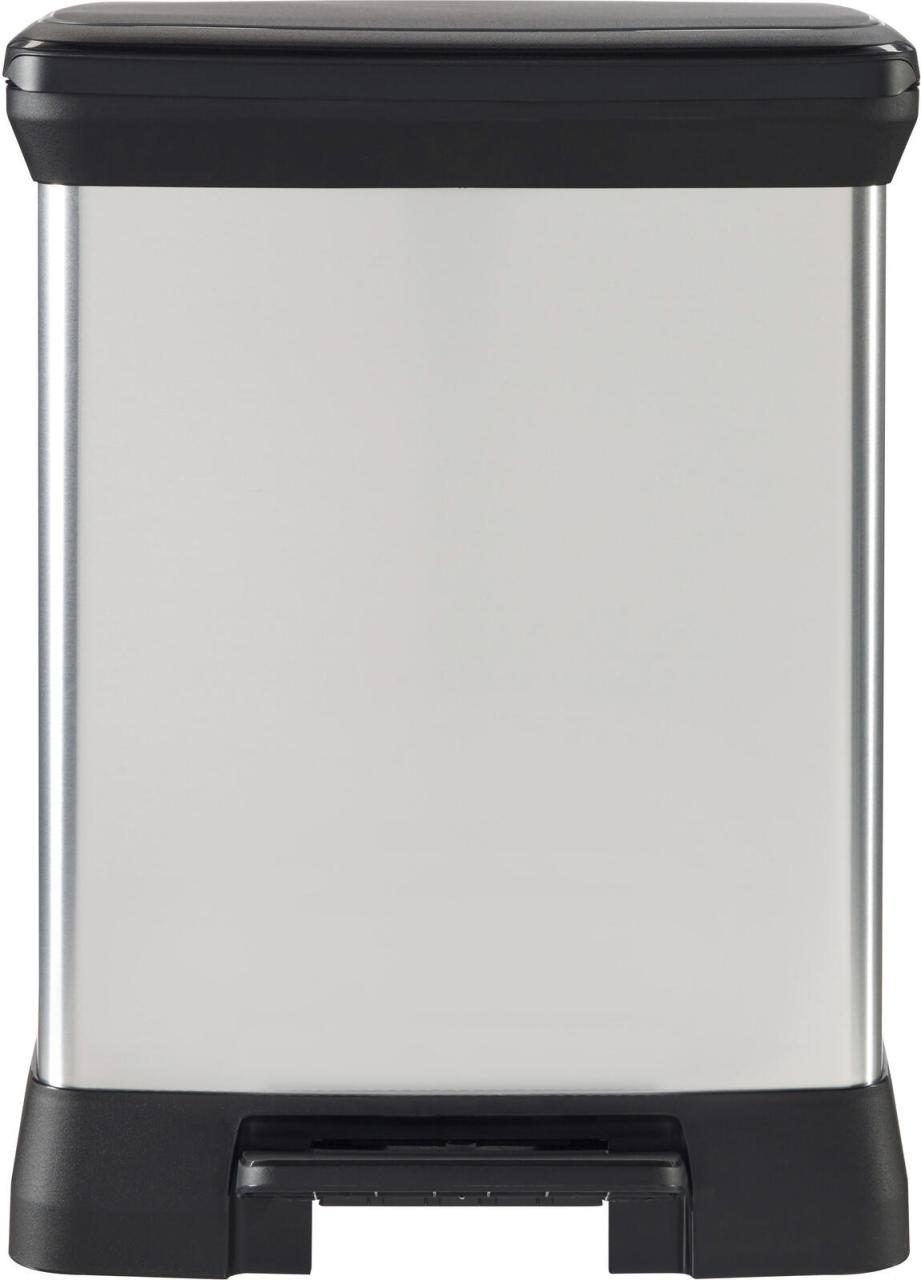 Bild von Curver DECO Bin 240642 Mülleimer 30l (B x H x T) 390 x 510 x 290mm Silber, Schwarz 1St.