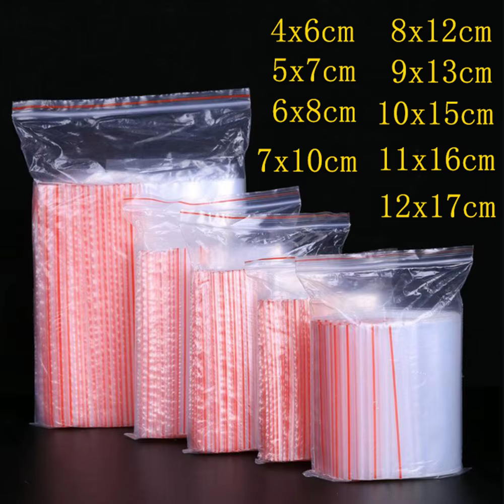 Bild von 100 teile/paket Schmuck Ziplock Zip Zip-verschluss Wiederverschließbaren Kunststoff Poly Klar