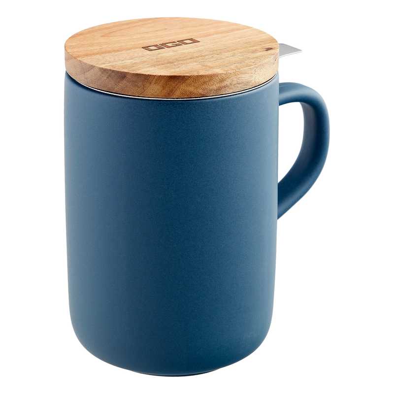 Bild von Ogo Living Tasse Ogo Living Juliet Teetasse 475 ml Steinzeug mit Deckel aus Holz