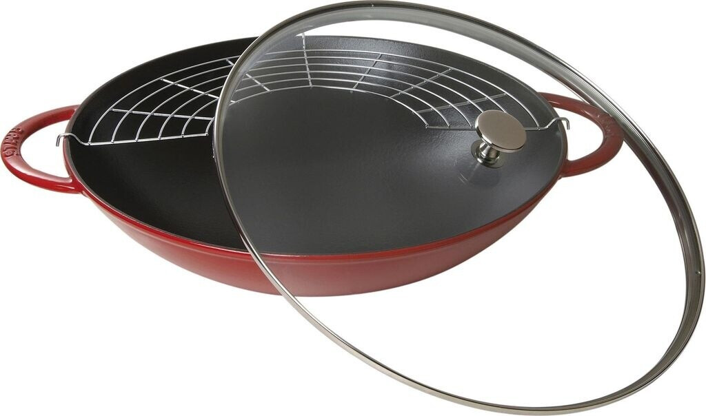 Bild von Staub Specialities Wok mit Glasdeckel 37 cm, Gusseisen