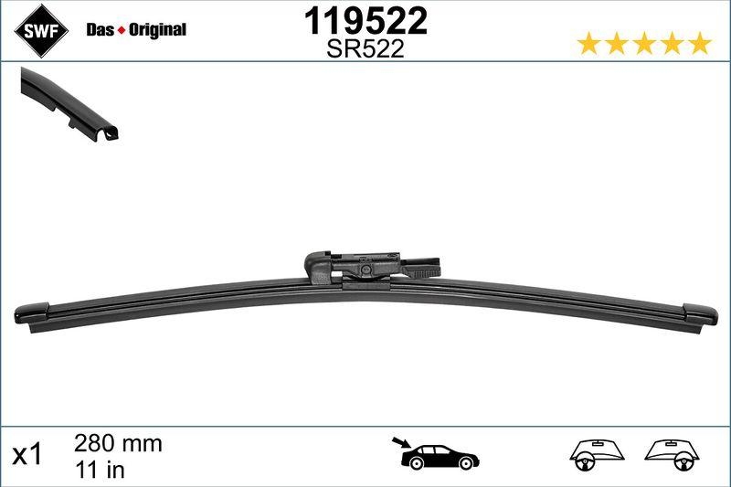Bild von SWF Wischblatt ORIGINAL VISIOFLEX REAR hinten 1x für INFINITI MINI MERCEDES-BENZ BMW 288905DA0A 28790-HG00A A1568200045 119522