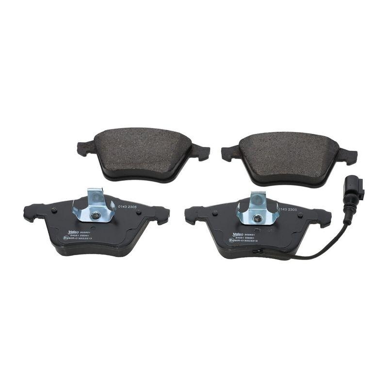 Bild von VALEO 302631 Bremsbelagsatz Bremsbeläge, Bremsklötze, Bremssteine Vorderachse inkl. Verschleißwarnkontakt mit Anti-Quietsch-Blech AUDI: A3 Sportback