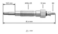 Bild von VALEO Glühkerze 11V für MITSUBISHI HYUNDAI KIA GALLOPER MD301950 MR577131 MD344469 345126