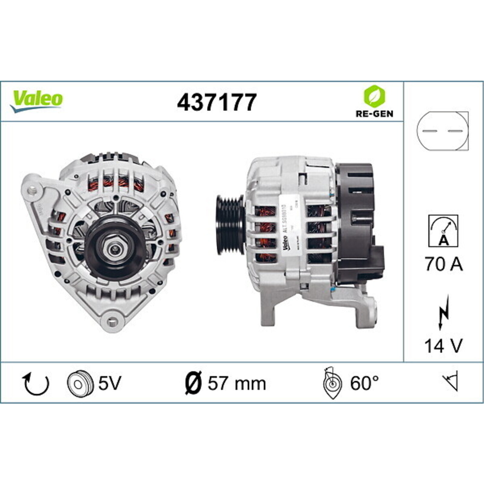Bild von Valeo Lichtmaschine Audi A4 A6 Skoda Superb VW Passat