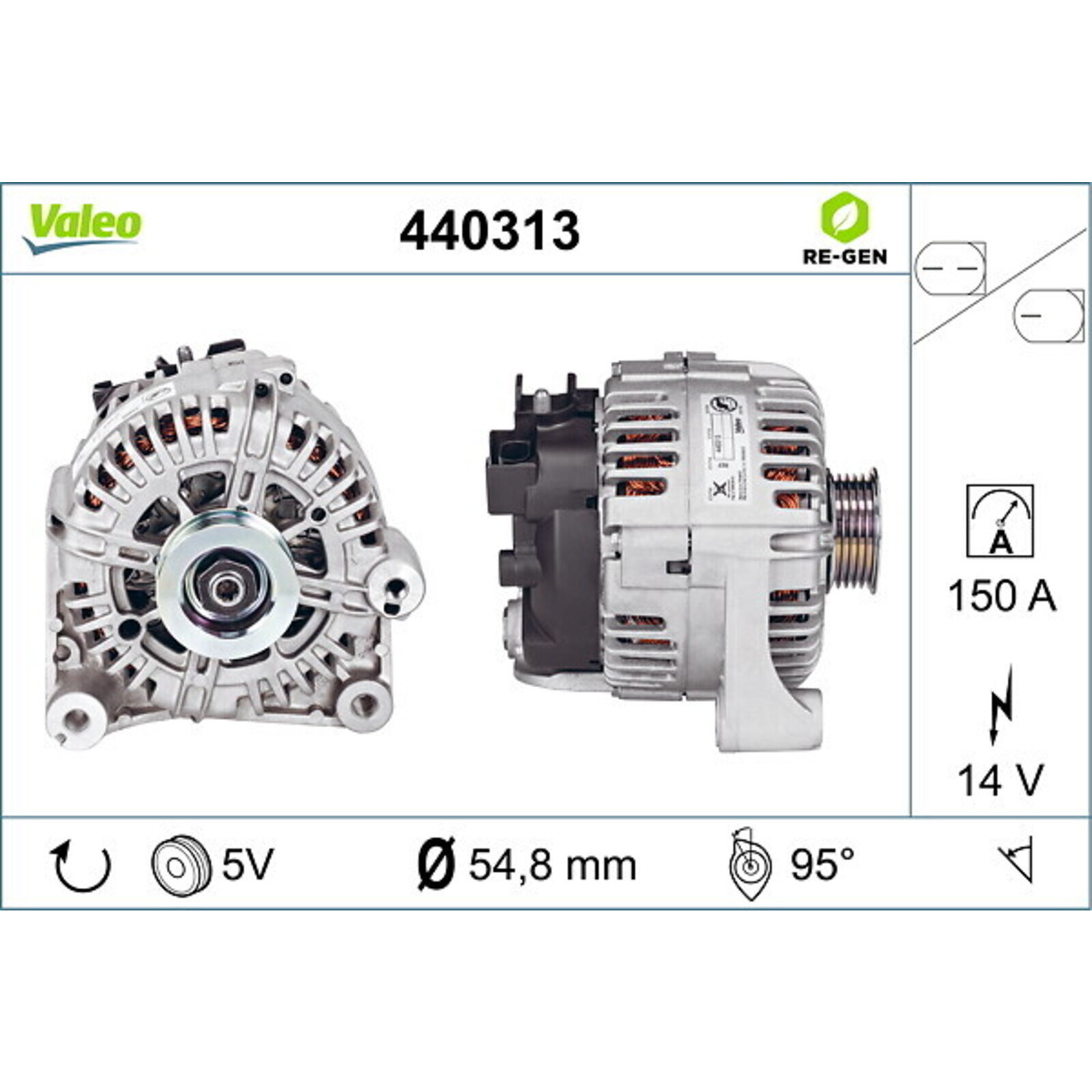 Bild von VALEO 440313 Lichtmaschine 14V 150A MINI: Hatchback, Convertible, Countryman