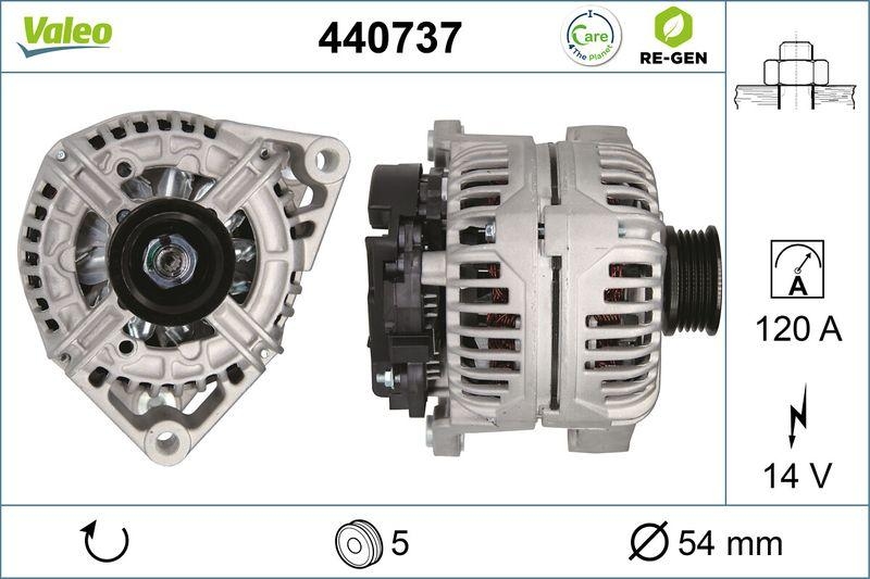Bild von VALEO 440737 Lichtmaschine 14V 120A OPEL: Astra H Caravan, Astra H Hatchback, Astra G CC
