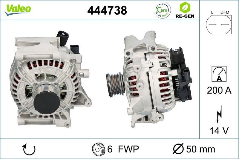 Bild von VALEO 444738 Lichtmaschine 14V 200A MERCEDES-BENZ: E-Class Saloon, S-Class Saloon