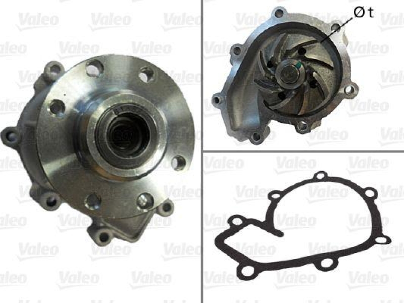 Bild von VALEO 506060 Wasserpumpe ohne Riemenscheibe mit Dichtungen ohne Deckel MERCEDES-BENZ: W124 Limousine, 190, C-Klasse Limousine