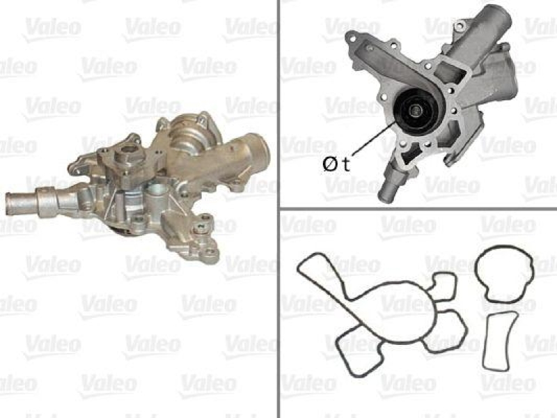 Bild von VALEO 506601 Wasserpumpe Kühlmittelpumpe, Kühlwasserpumpe ohne Riemenscheibe mit Dichtungen ohne Deckel OPEL: Astra G CC, Corsa C Hatchback