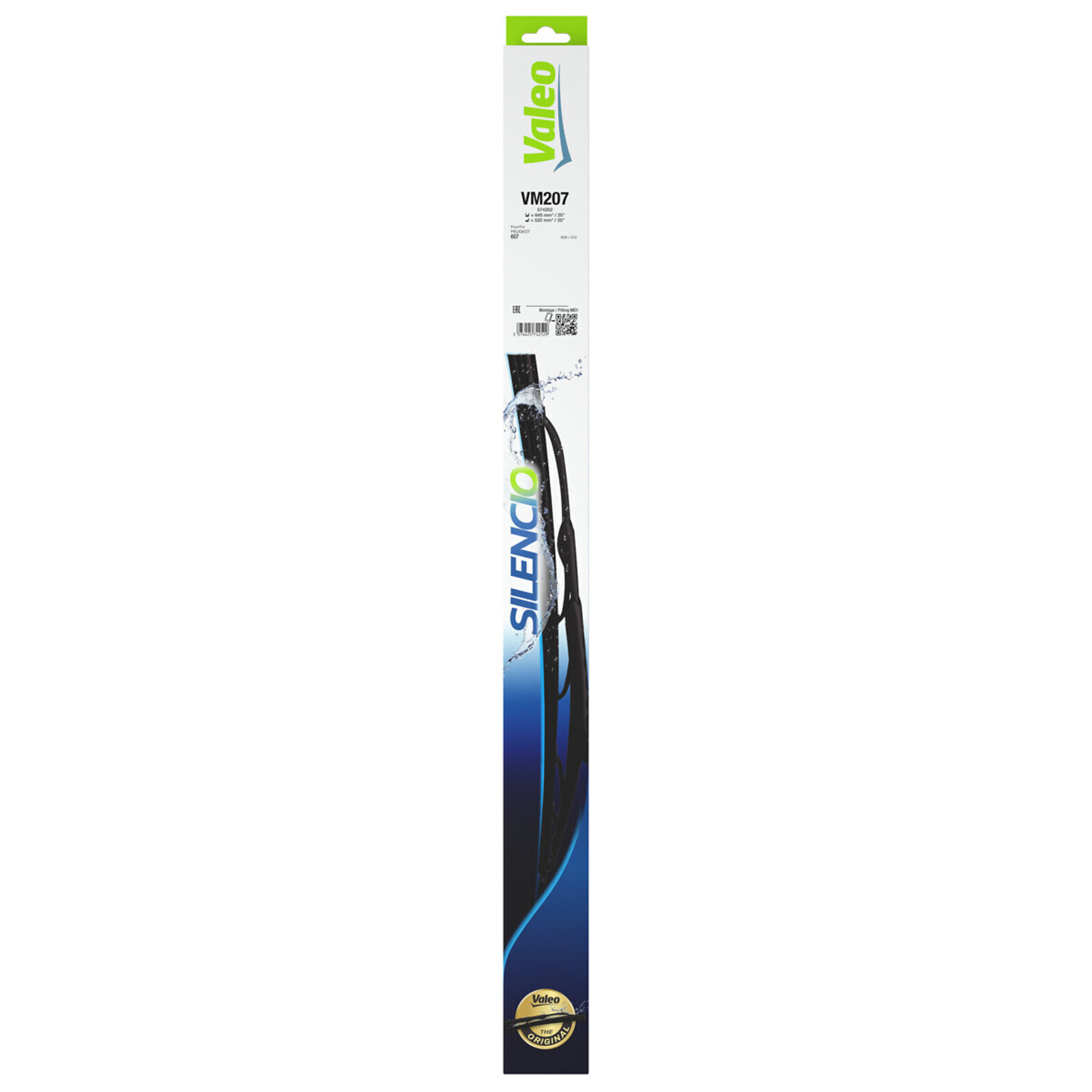 Bild von VALEO SILENCIO 574252 Scheibenwischer Wischblatt, Wischerblätter, Heckscheibenwischer 645, 520 vorne Standard für Links-/Rechtslenker