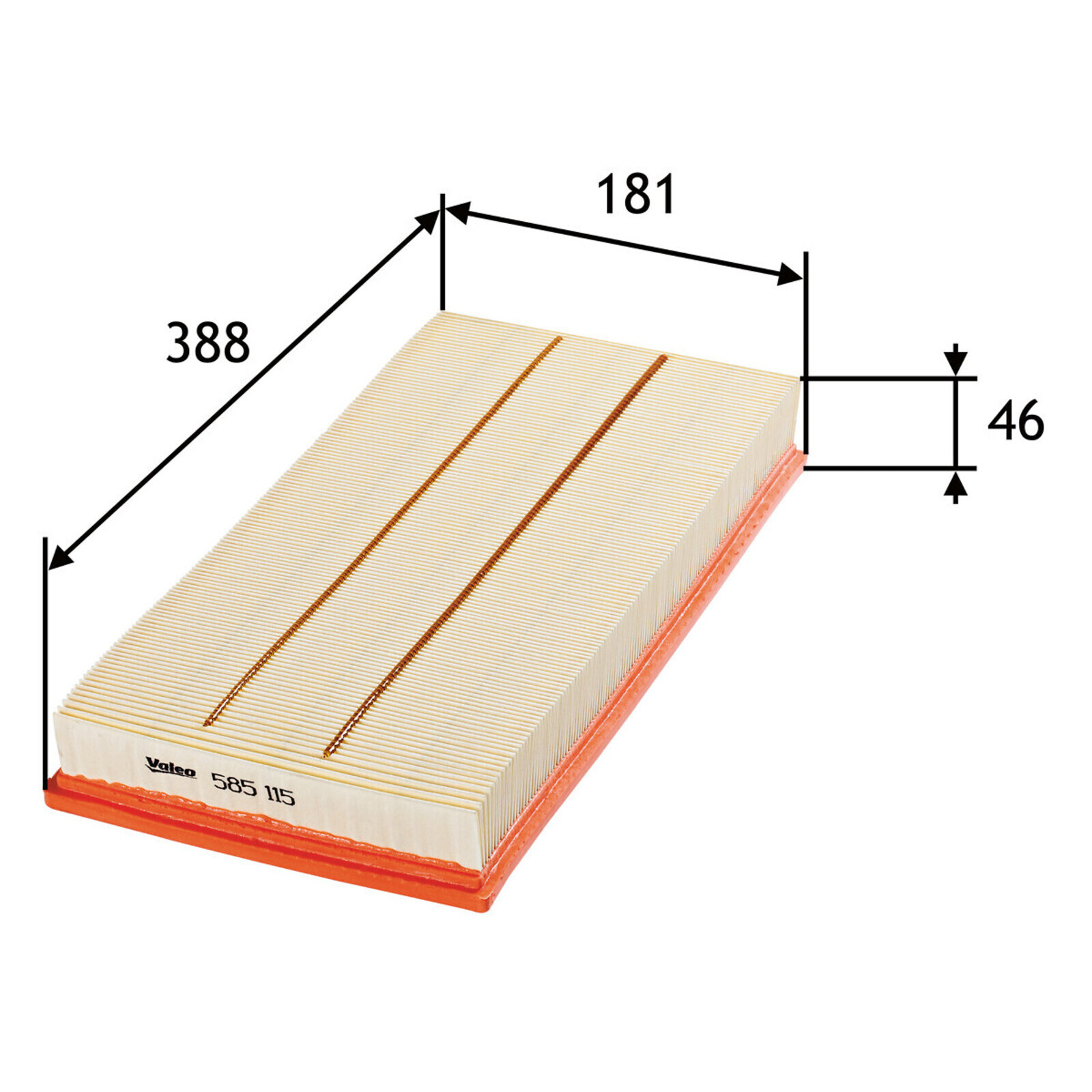 Bild von VALEO 585115 Luftfilter Motorfilter Ausgezeichnete Filtrationseigenschaften, Longlife Kapazität, exakt und einfach fit