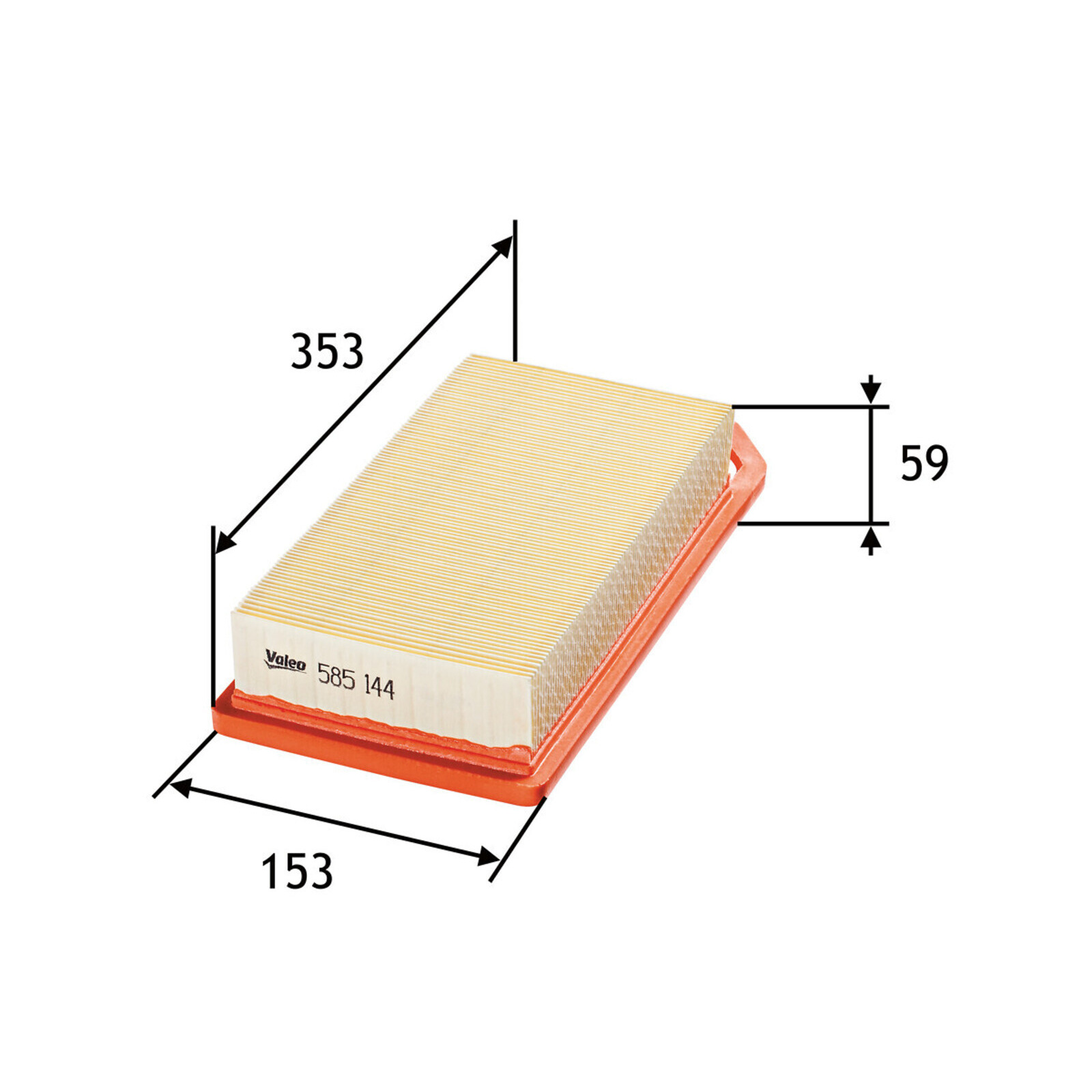 Bild von VALEO 585144 Luftfilter Motorluftfilter, Filter für Luft 59 153 357 Filtereinsatz CITROËN: C5 III Estate, C6 Saloon, C5 II Estate, PEUGEOT: 407 SW