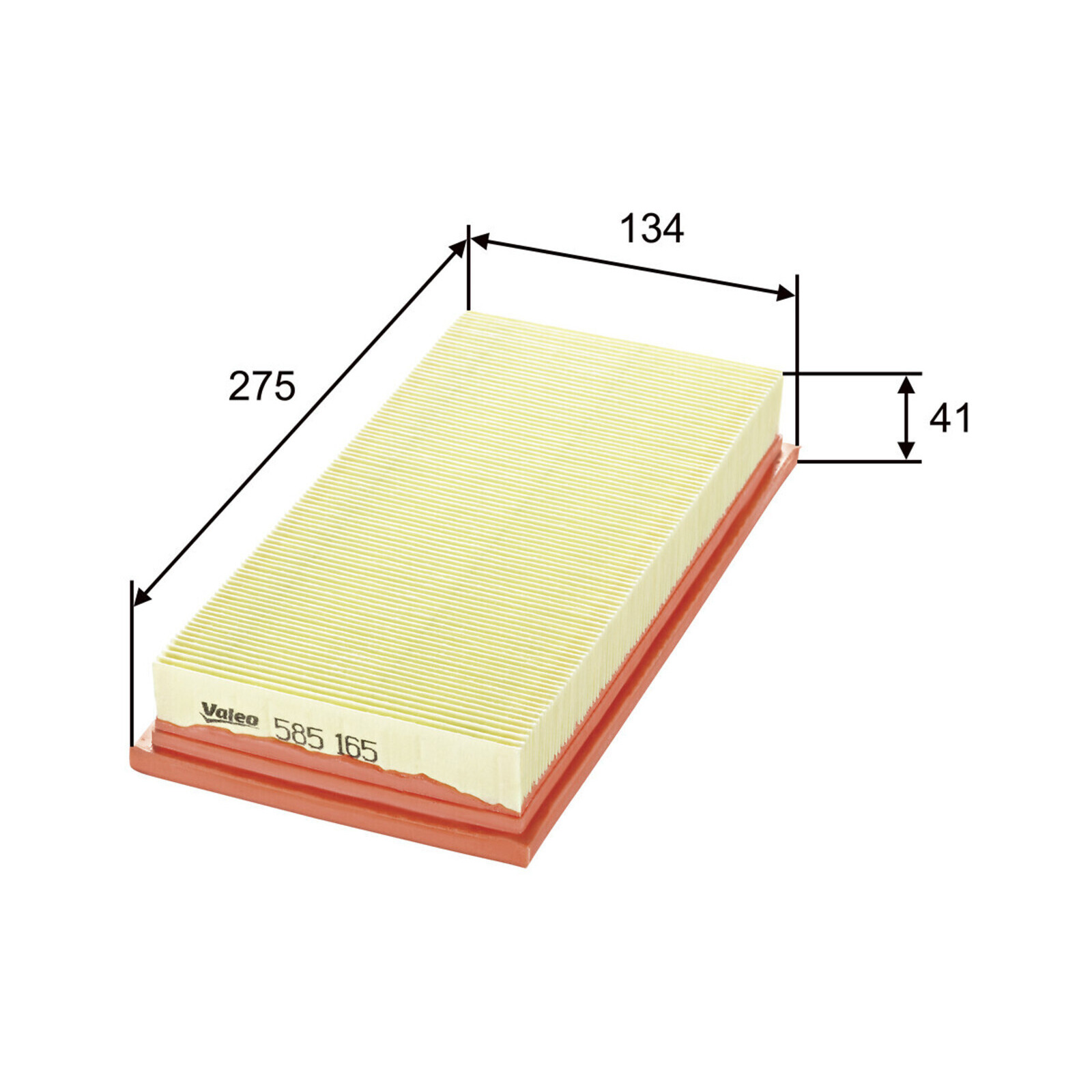 Bild von VALEO 585165 Luftfilter Motorluftfilter, Filter für Luft 41 134 275 Filtereinsatz VOLKSWAGEN: Jetta 2, GOLF 1, Caddy 1 Pickup, CHRYSLER: VOYAGER 4