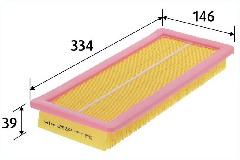 Bild von VALEO 585567 Luftfilter Motorluftfilter, Filter für Luft 39 146 334 Filtereinsatz FIAT: Fiorino MPV, PEUGEOT: Bipper Van