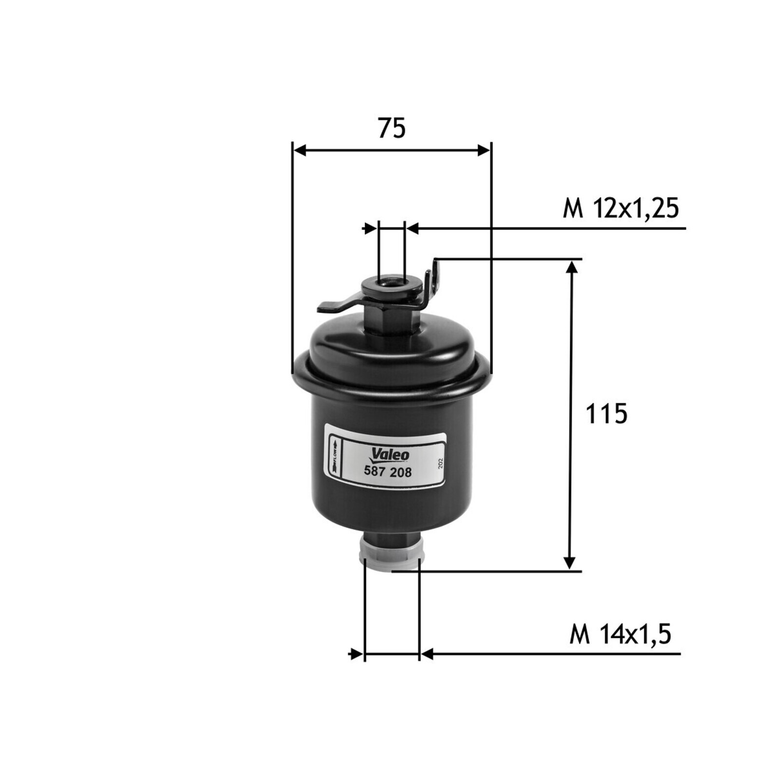 Bild von VALEO Kraftstofffilter Anschraubfilter 587208 Leitungsfilter,Spritfilter TOYOTA,HONDA,ROVER,STARLET (EP91),STARLET (_P8_),PASEO Coupe (EL54)