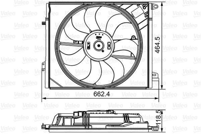 Bild von VALEO Lüfter mit Halter 696881 Elektrolüfter,Hochleistungslüfter RENAULT,Megane IV Grandtour (K9A/M/N_),Megane IV Schrägheck (B9A/M/N_)
