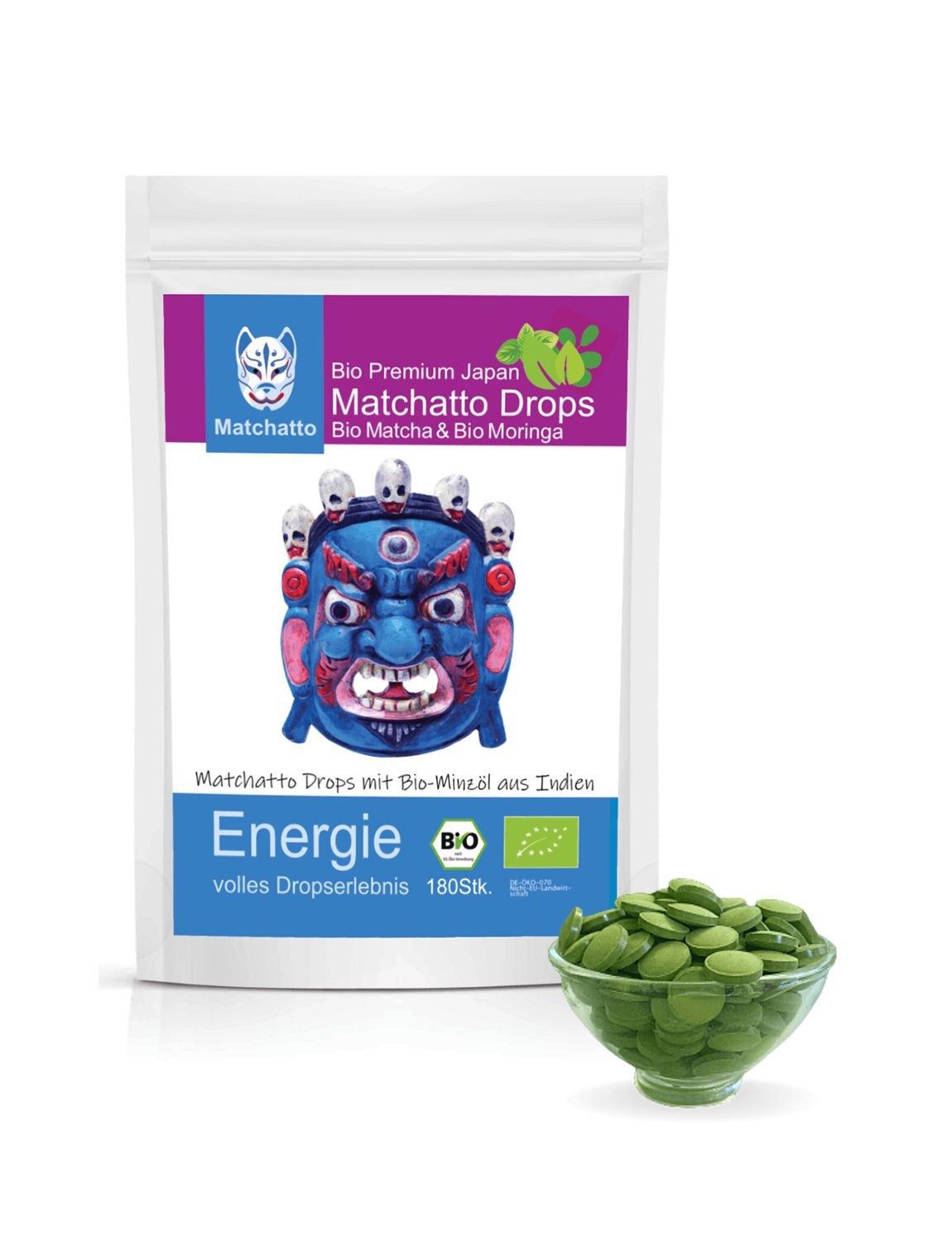 Bild von Matchatto Matcha Presslinge Minze Bio