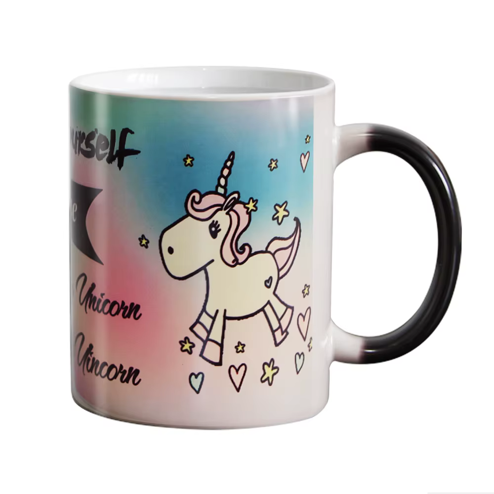 Bild von Keramik Einhorn Hitze zeigen Becher, Farbwechsel, Kaffeetasse, Magische Tee tasse, Drucken Sie Ihren