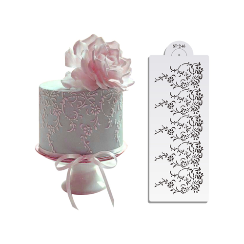 Bild von Große Vintage Spitze Kuchen Schablone für kreative Backideen