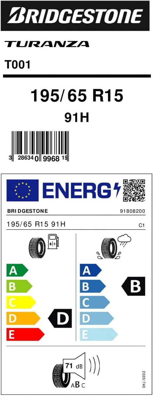 Bild von Bridgestone TURANZA T001 RFT RF 225/45 R17 91W PKW Sommerreifen Reifen VOLKSWAGEN: Golf 7 Schrägheck, Golf 4 Schrägheck, Golf 5 Schrägheck 5092