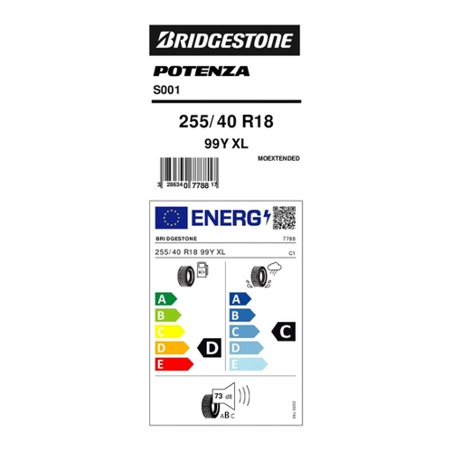 Bild von 255/35R19*Y POTENZA S001 96Y XL AO