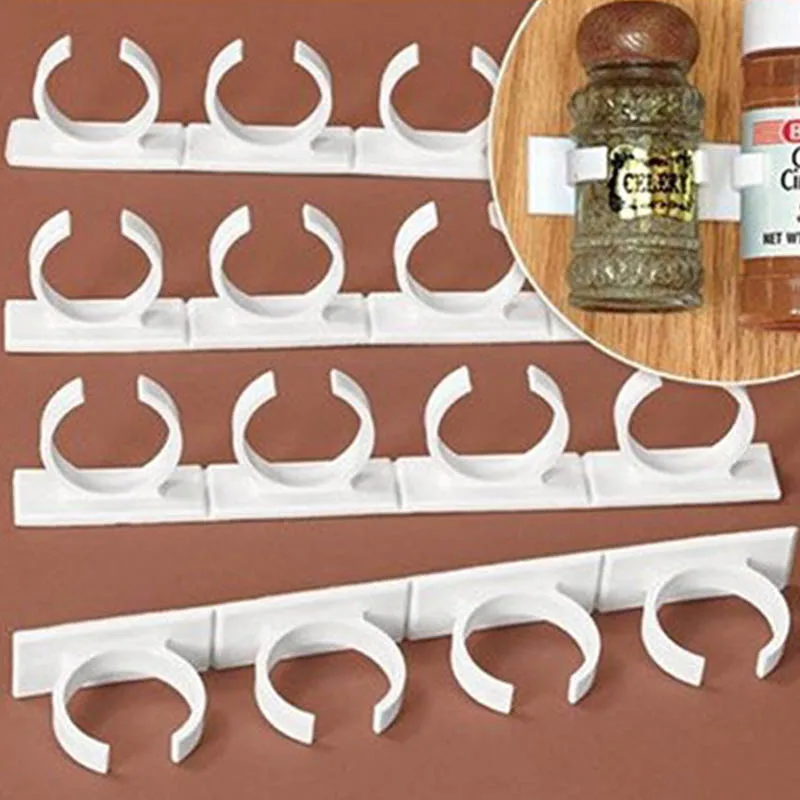 Bild von Selbst-adhesive Spice Jar Organizer Rack Schrank Tür Speicher N Spice Clip Streifen Würze Flasche