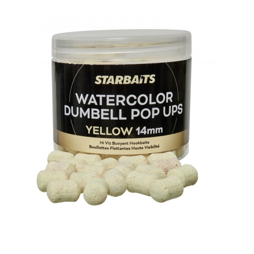 Bild von STARBAITS Watercolor Dumbell Pop Ups 14mm Yellow 70g - Vielseitige Köder für Angler