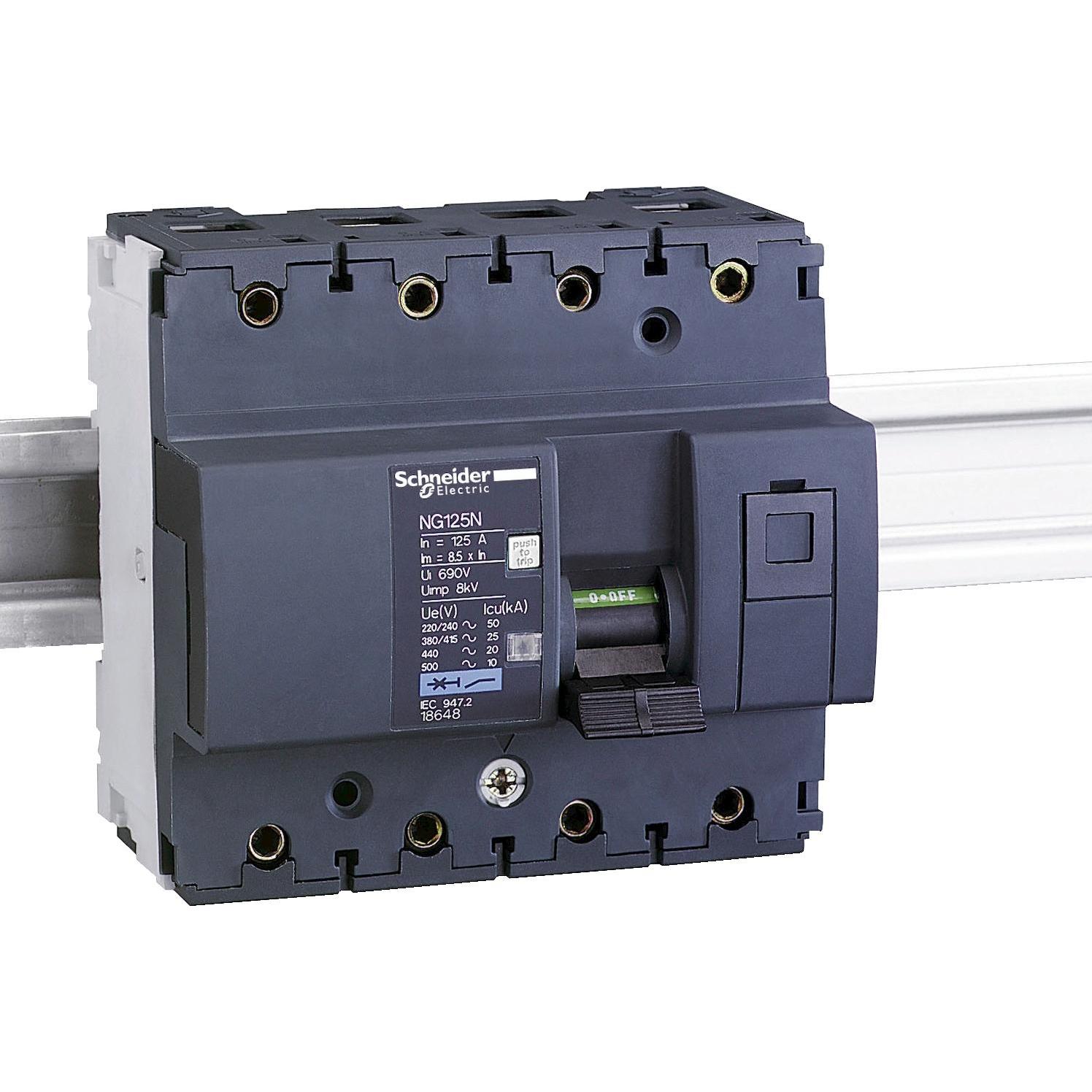 Bild von Schneider Electric, Schutzschalter, Leistungsschalter NG125N, 3P+N, 100A, C- 18647