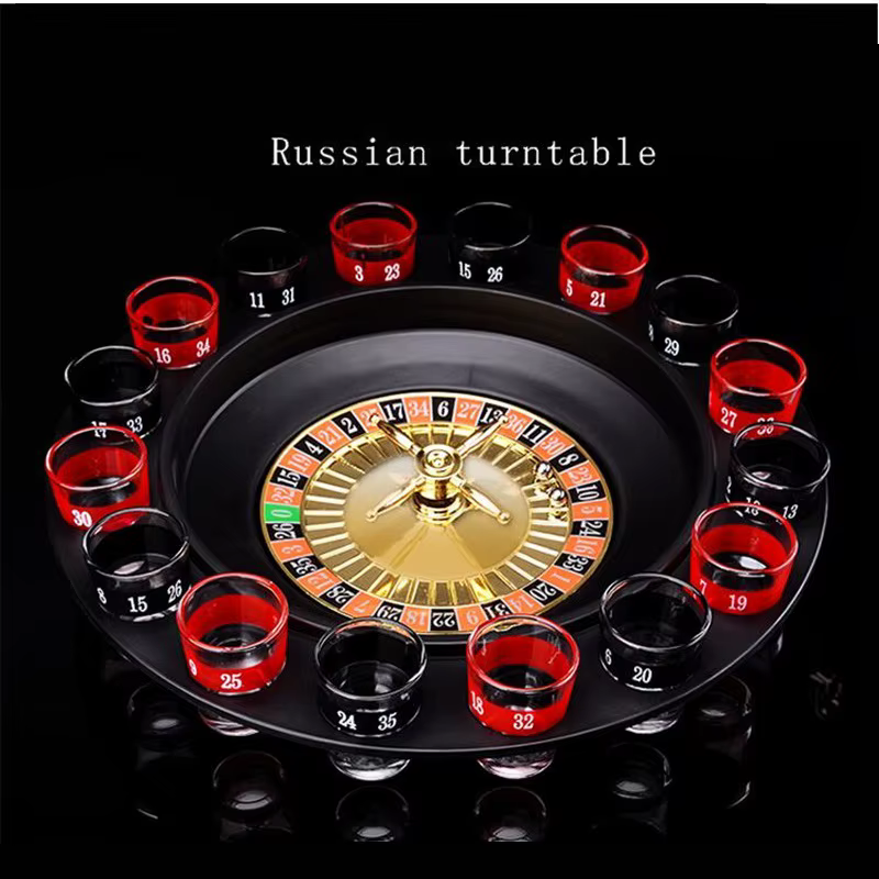 Bild von Bar lustige Werkzeuge Russland Plattenspieler Schnaps glas russisch trinken Roulette Spiel Set 16