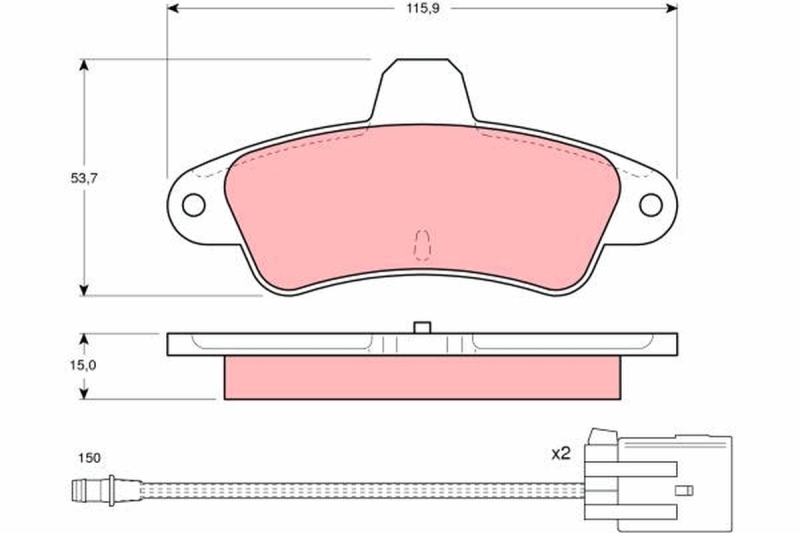 Bild von TRW Bremsbelagsatz, Scheibenbremse hinten rechts links  für FORD 6669780 1504143 93BB-2008-BA GDB1112