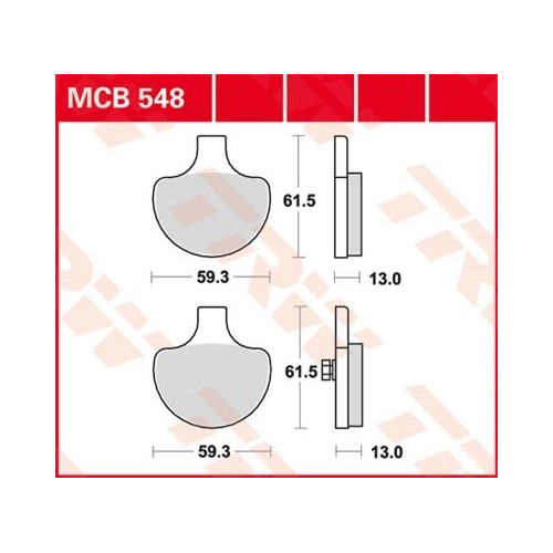 Bild von TRW Lucas Bremsbeläge organisch MCB548  59,3x61,5x13mm