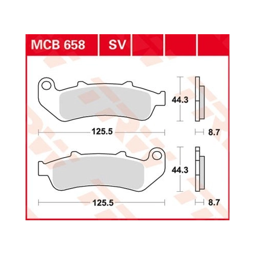 Bild von TRW Lucas Bremsbeläge organisch MCB658  125,5x44,3x8,7mm