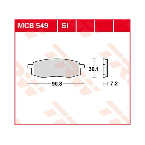 Bild von TRW Lucas Bremsbeläge Sintermetall Offroad MCB549SI 90,8x30,1x7,2mm