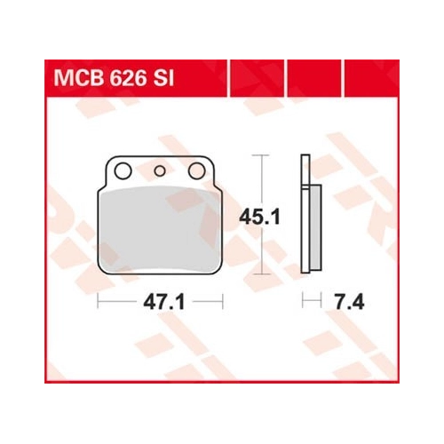 Bild von TRW Lucas Bremsbeläge Sintermetall Offroad MCB626SI 47,1x45,1x7,4mm