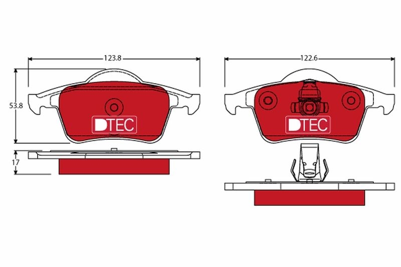 Bild von TRW DTEC COTEC GDB1389DTE Bremsbelagsatz Bremsbeläge, Bremsklötze, Bremssteine nicht für Verschleißwarnanzeiger vorbereitet VOLVO: S80 I, V70 2