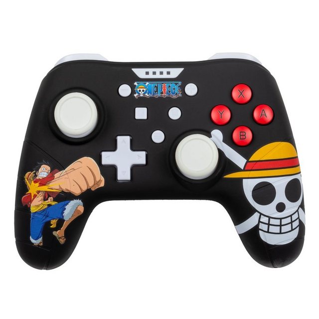 Bild von Konix One Piece Kabelgebundener Controller für Nintendo Switch, Switch OLED und PC - Vibrationsfunktion - 3 m Kabel - Luffy-Motiv - Schwarz