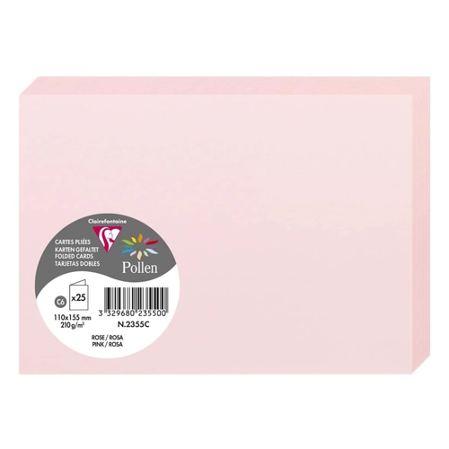 Bild von Clairefontaine 2476C Packung mit 25 Doppelkarten Pollen - Hochwertige Karten im C6 Format
