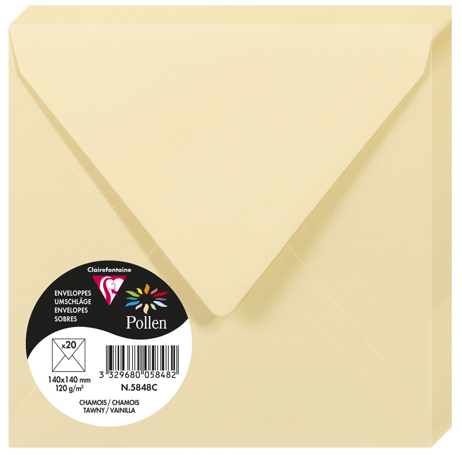 Bild von 10 x Clairefontaine Briefumschlag Pollen 140x140mm 120g VE=20 Stück gu