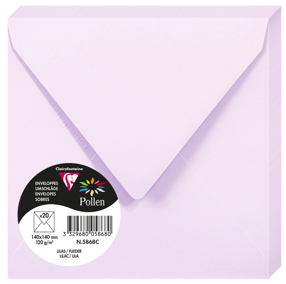Bild von 10 x Clairefontaine Briefumschlag Pollen 140x140mm 120g VE=20 Stück gu