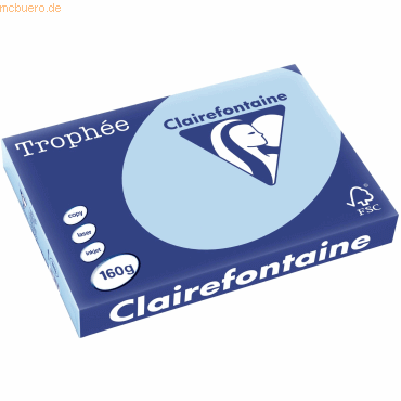 Bild von 4 x Clairefontaine Kopierpapier Trophee A3 160g/qm VE=250 Blatt eisbla